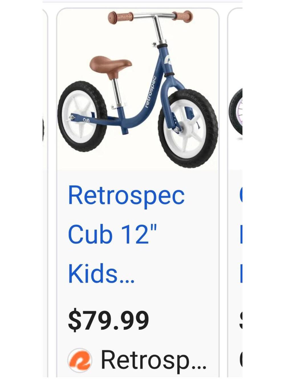 New in Box Retrospec Cub 12" Kids Balance Bike (18 mos-4 yrs)
